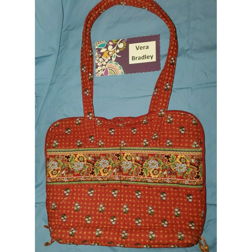 VERA BRADLEY Laptop Computer Bag PROVINCIAL RED